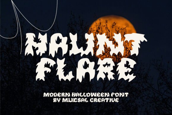 Hauntflare: A Fiery Display Typeface for Spooky Editorial Design