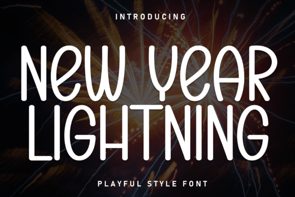New Year Lightning: A Playful Display Font for Festive Editorial Design