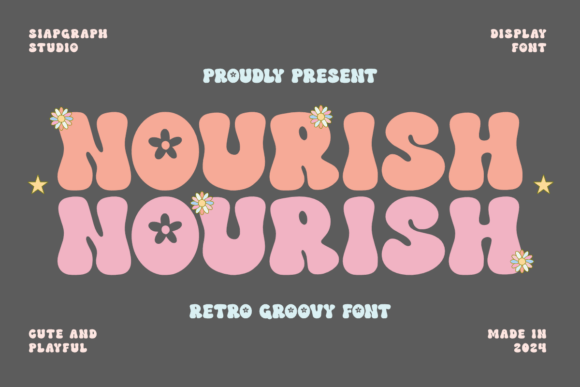 Nourish: The Retro Groovy Display Font for Handmade Creators