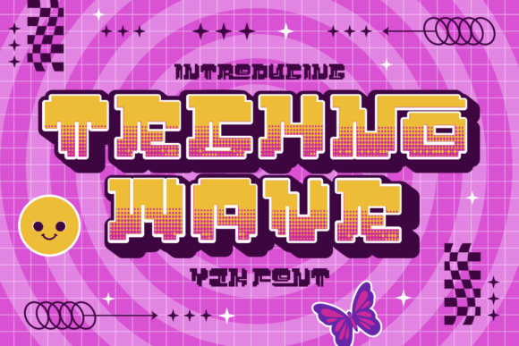 Techno Wave: The Bold Y2K Typeface for Futuristic Branding